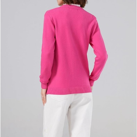 NEW SMILING PINKER Women's Cardigan Sweater Button Down Chunky KnitwearXXXL PINK - Picture 2 of 16